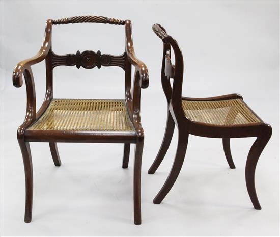 A set of fourteen Regency mahogany dining chairs,